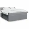 Image de vidaXL Sommier à lattes de lit avec matelas Gris clair 180x200cm Tissu 3289835