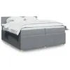 Image de vidaXL Boxspring met matras stof lichtgrijs 200x200 cm3289856