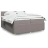 Image de vidaXL Sommier à lattes de lit avec matelas Taupe 200x200 cm Tissu 3289860