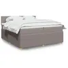 Image de vidaXL Sommier à lattes de lit avec matelas Taupe 200x200 cm Tissu 3289867