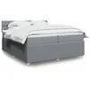 Image de vidaXL Boxspring met matras stof lichtgrijs 200x200 cm3289870