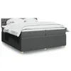 Image de vidaXL Sommier à lattes de lit avec matelas Gris foncé 200x200cm Tissu 3289871