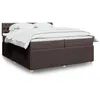Image de vidaXL Boxspring met matras stof donkerbruin 200x200 cm3289873