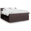 Image de vidaXL Boxspring met matras stof donkerbruin 200x200 cm3289880