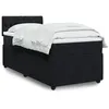 Image de vidaXL Sommier à lattes de lit et matelas Noir 80x200 cm Velours 3289898