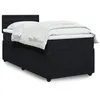 Image de vidaXL Sommier à lattes de lit avec matelas Noir 90x190 cm Velours 3289916