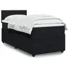 Image de vidaXL Sommier à lattes de lit avec matelas Noir 90x200 cm Velours 3289934