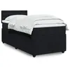 Image de vidaXL Sommier à lattes de lit avec matelas Noir 90x200 cm Velours 3289940