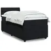 Image de vidaXL Sommier à lattes de lit avec matelas Noir 90x200 cm Velours 3289946