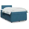 Image de vidaXL Sommier à lattes de lit et matelas bleu 120x200 cm velours 3290020
