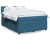 Image de vidaXL Boxspring met matras fluweel blauw 140x190 cm3290044