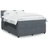 Image de vidaXL Sommier à lattes de lit et matelas Gris foncé 140x200cm Velours 3290053