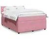 Image de vidaXL Boxspring met matras fluweel roze 140x200 cm3290057