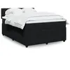 Image de vidaXL Boxspring met matras fluweel zwart 140x200 cm3290066