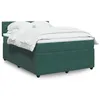Image de vidaXL Boxspring met matras fluweel donkergroen 140x200 cm3290067