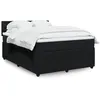 Image de vidaXL Boxspring met matras fluweel zwart 140x200 cm3290072