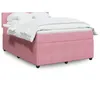 Image de vidaXL Sommier à lattes de lit avec matelas Rose 160x200 cm Velours 3290081