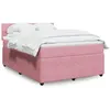 Image de vidaXL Sommier à lattes de lit avec matelas Rose 160x200 cm Velours 3290087