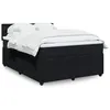 Image de vidaXL Sommier à lattes de lit et matelas Noir 160x200 cm Velours 3290096