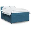 Image de vidaXL Boxspring met matras fluweel blauw 160x200 cm3290098