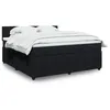 Image de vidaXL Sommier à lattes de lit avec matelas Noir 180x200 cm Velours 3290102