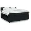 Image de vidaXL Sommier à lattes de lit avec matelas Noir 180x200 cm Velours 3290120
