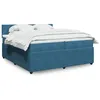 Image de vidaXL Sommier à lattes de lit et matelas Bleu 200x200 cm velours 3290128
