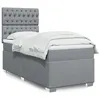 Image de vidaXL Boxspring met matras stof lichtgrijs 80x200 cm3290322