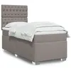 Image de vidaXL Boxspring met matras stof taupe 90x200 cm3290382