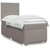 Image de vidaXL Sommier à lattes de lit avec matelas Taupe 100x200 cm Tissu 3290396