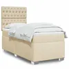 Image de vidaXL Boxspring met matras stof cràmekleurig 100x200 cm3290411