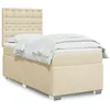 Image de vidaXL Boxspring met matras stof cràmekleurig 100x200 cm3290418
