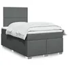 Image de vidaXL Sommier à lattes de lit avec matelas Gris foncé 120x200cm Tissu 3290449