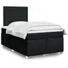 Image de vidaXL Sommier à lattes de lit avec matelas Noir 120x200 cm Tissu 3290450