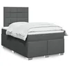 Image de vidaXL Sommier à lattes de lit avec matelas Gris foncé 120x200cm Tissu 3290456