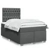 Image de vidaXL Sommier à lattes de lit avec matelas Gris foncé 120x200cm Tissu 3290463