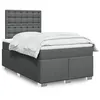 Image de vidaXL Sommier à lattes de lit avec matelas Gris foncé 120x200cm Tissu 3290470