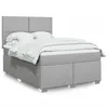 Image de vidaXL Boxspring met matras stof lichtgrijs 140x190 cm3290476