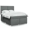 Image de vidaXL Sommier à lattes de lit avec matelas Gris foncé 140x190cm Tissu 3290477