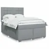 Image de vidaXL Boxspring met matras stof lichtgrijs 140x190 cm3290483