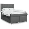 Image de vidaXL Sommier à lattes de lit avec matelas Gris foncé 140x190cm Tissu 3290484