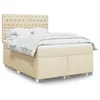 Image de vidaXL Boxspring met matras stof cràmekleurig 140x190 cm3290495