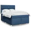 Image de vidaXL Boxspring met matras stof blauw 140x190 cm3290496
