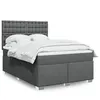 Image de vidaXL Sommier à lattes de lit avec matelas Gris foncé 140x190cm Tissu 3290498
