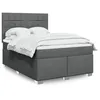 Image de vidaXL Sommier à lattes de lit avec matelas Gris foncé 140x200cm Tissu 3290512