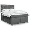 Image de vidaXL Sommier à lattes de lit avec matelas Gris foncé 140x200cm Tissu 3290526