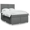 Image de vidaXL Sommier à lattes de lit avec matelas Gris foncé 160x200cm Tissu 3290533