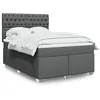 Image de vidaXL Sommier à lattes de lit avec matelas Gris foncé 160x200cm Tissu 3290547