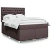 Image de vidaXL Sommier à lattes de lit avec matelas Marron foncé 160x200 cm 3290549