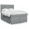 Image de vidaXL Sommier à lattes de lit avec matelas Gris clair 160x200cm Tissu 3290553